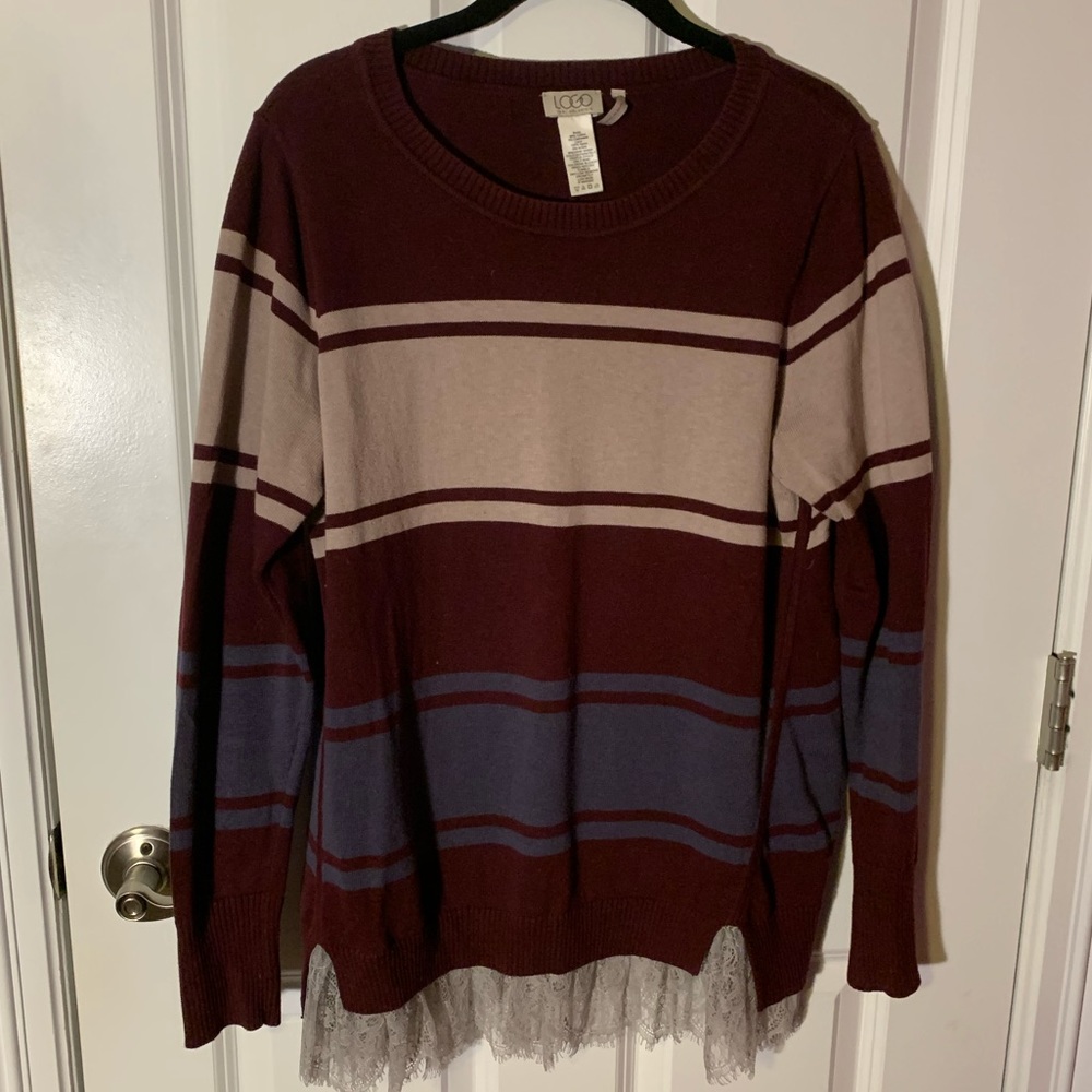 Lace Trimmed Sweater
